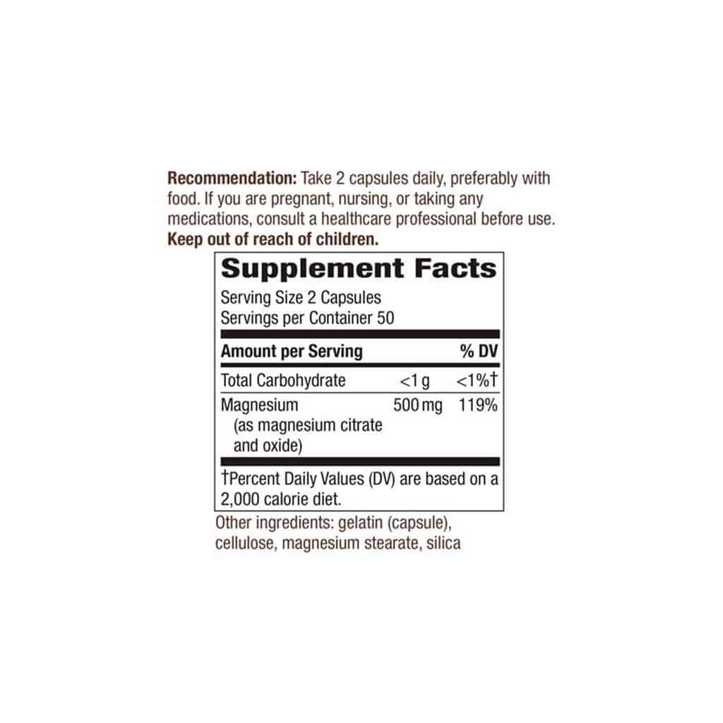 MAGNESIUM-COMPLEX-CAPS-100S-FActs