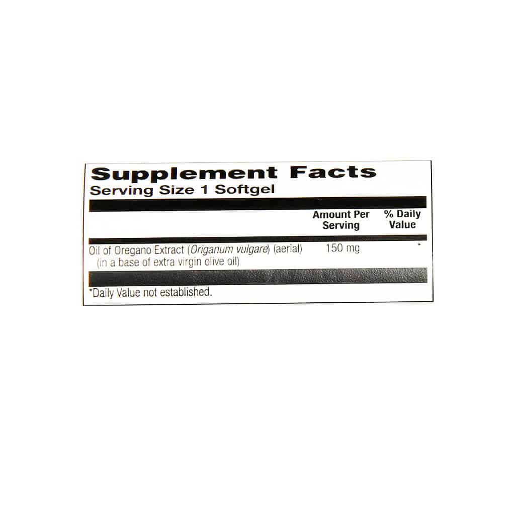 OIL-OF-OREGANO-150MG-SGELS-60'S-Facts