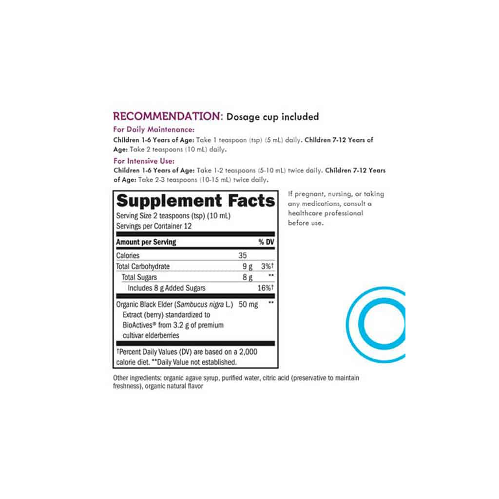 SAMBUCUS FOR KIDS 4oz Facts