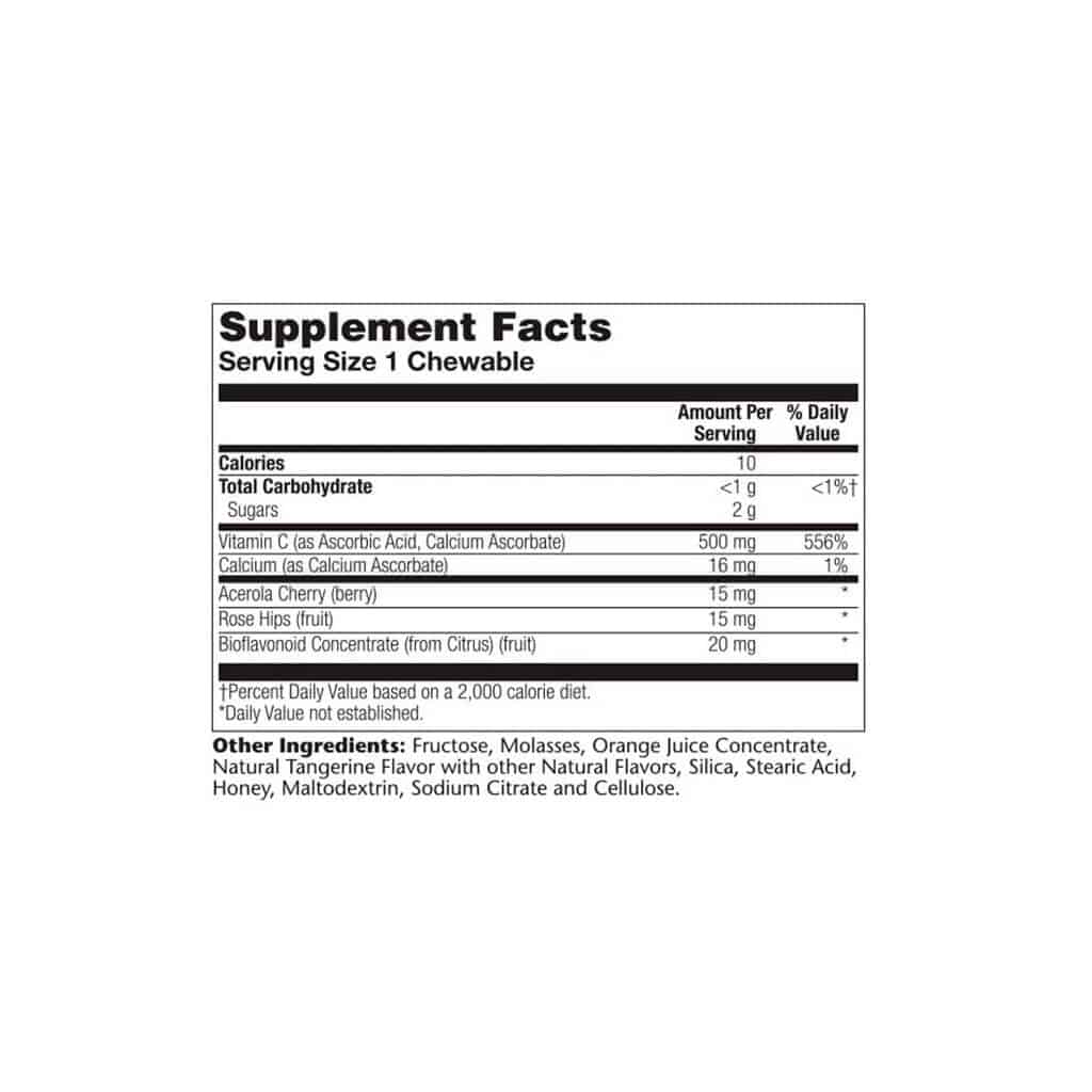 VIT-C-500MG---ORANGE-CHEWS-100'S-FActs