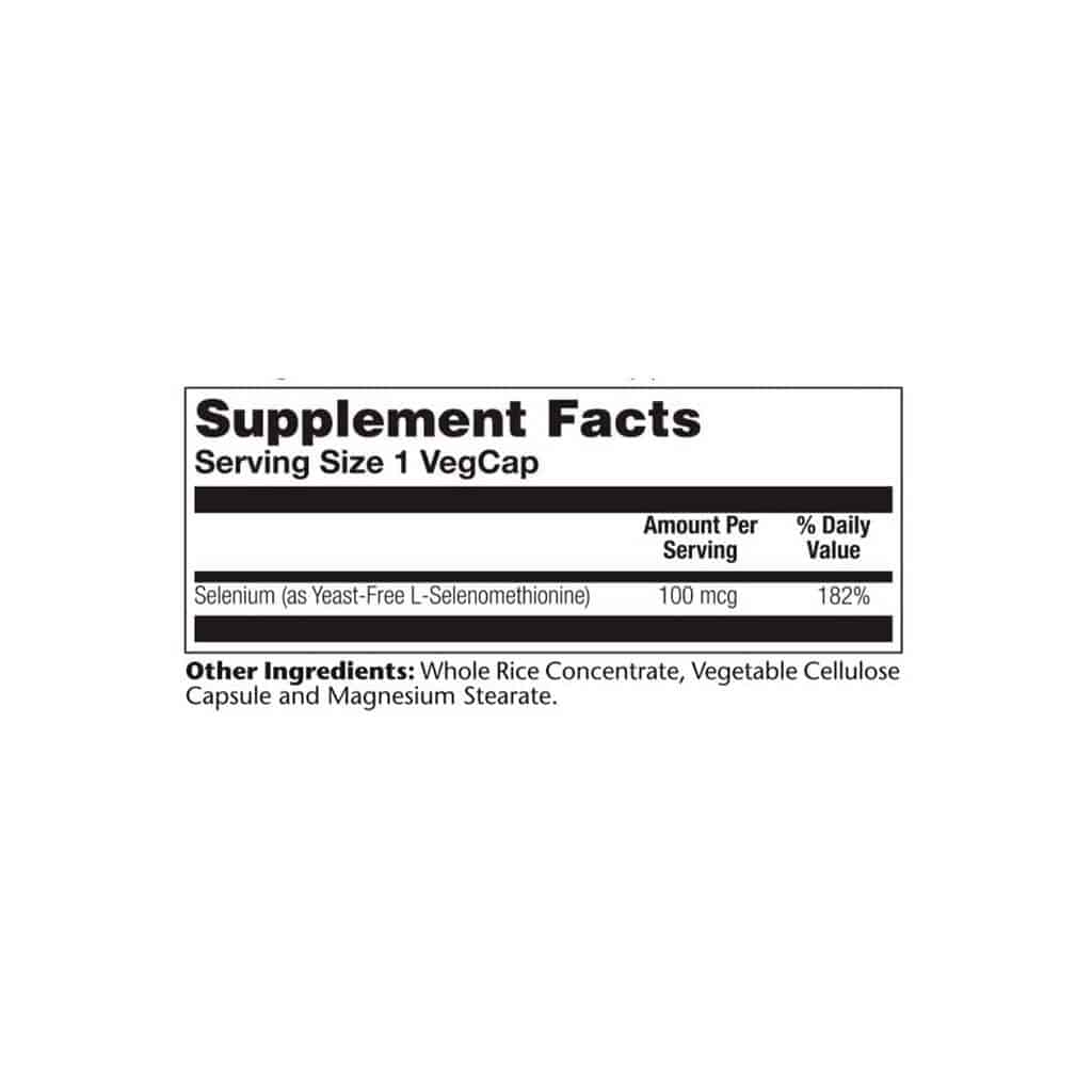 YEAST-FREE-SELENIUM-100MCG-CAPS-90'S-FActs